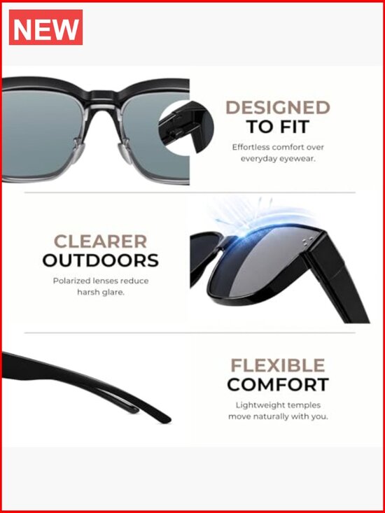 Polarized UV400 Fit Over Glasses Sunglasses TR90 Frame main image 4